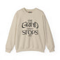 Motivational Crewneck Sweatshirt — "The Grind Never Stops" Inspirational Graphic