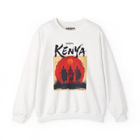 Kenya Safari Crewneck Sweatshirt — African Sunset Masai Design