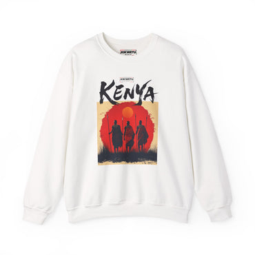 Kenya Safari Crewneck Sweatshirt — African Sunset Masai Design