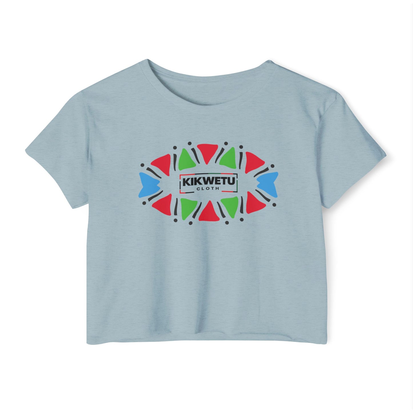 Festival Crop Top — Kikwetu Colorful Tribal Logo Women's Crop Tee