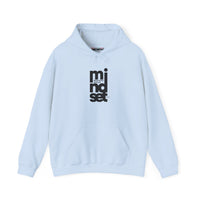 Mindset Vertical Logo Hoodie — Minimal Motivational Hooded Sweatshirt