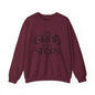 Motivational Crewneck Sweatshirt — "The Grind Never Stops" Inspirational Graphic