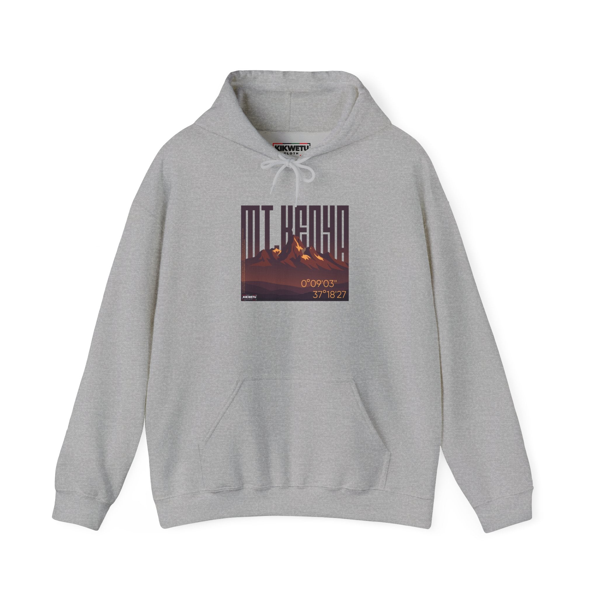 Mt. Kenya Scenic Hoodie — Vintage Sunset Mountain Graphic