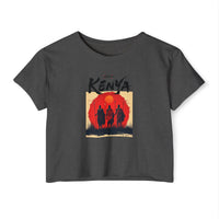 Kenya Sunset Crop Top — Tribal Silhouette Festival Tee