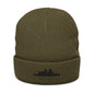 Embroidered City Skyline Ribbed Beanie – Minimal Urban Knit Hat