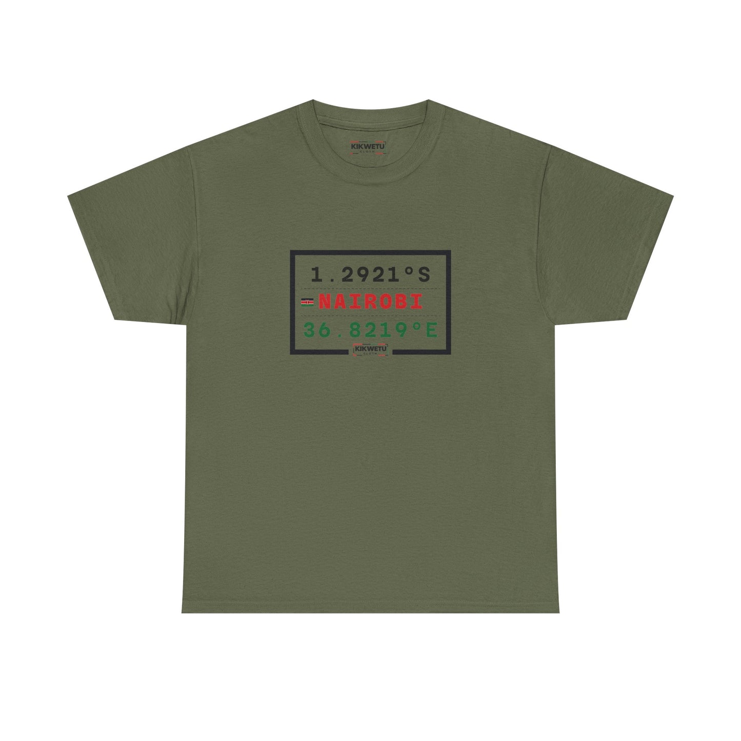 Nairobi Coordinates T‑Shirt — 1.2921S 36.8219E Kenyan City Pride Tee