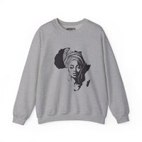 African Queen Crewneck Sweatshirt — Afrocentric Africa Silhouette Design