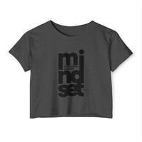 Mindset Crop Top — Vertical Bold Typography Women's Festival Tee