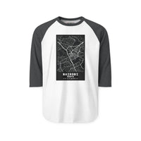 Nairobi Map Raglan Shirt — Vintage City Street Map Baseball Tee
