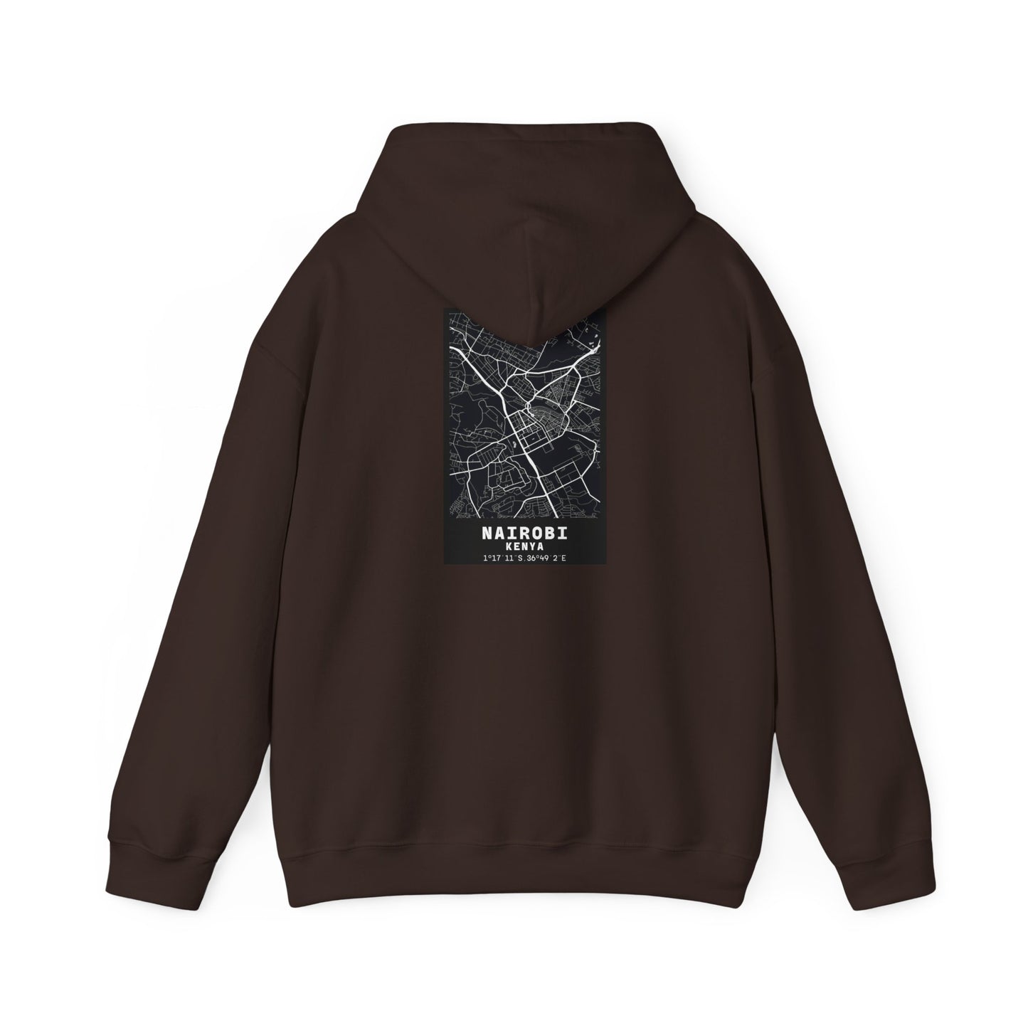 Nairobi City Map Hoodie — Minimal Black Street Map Sweatshirt
