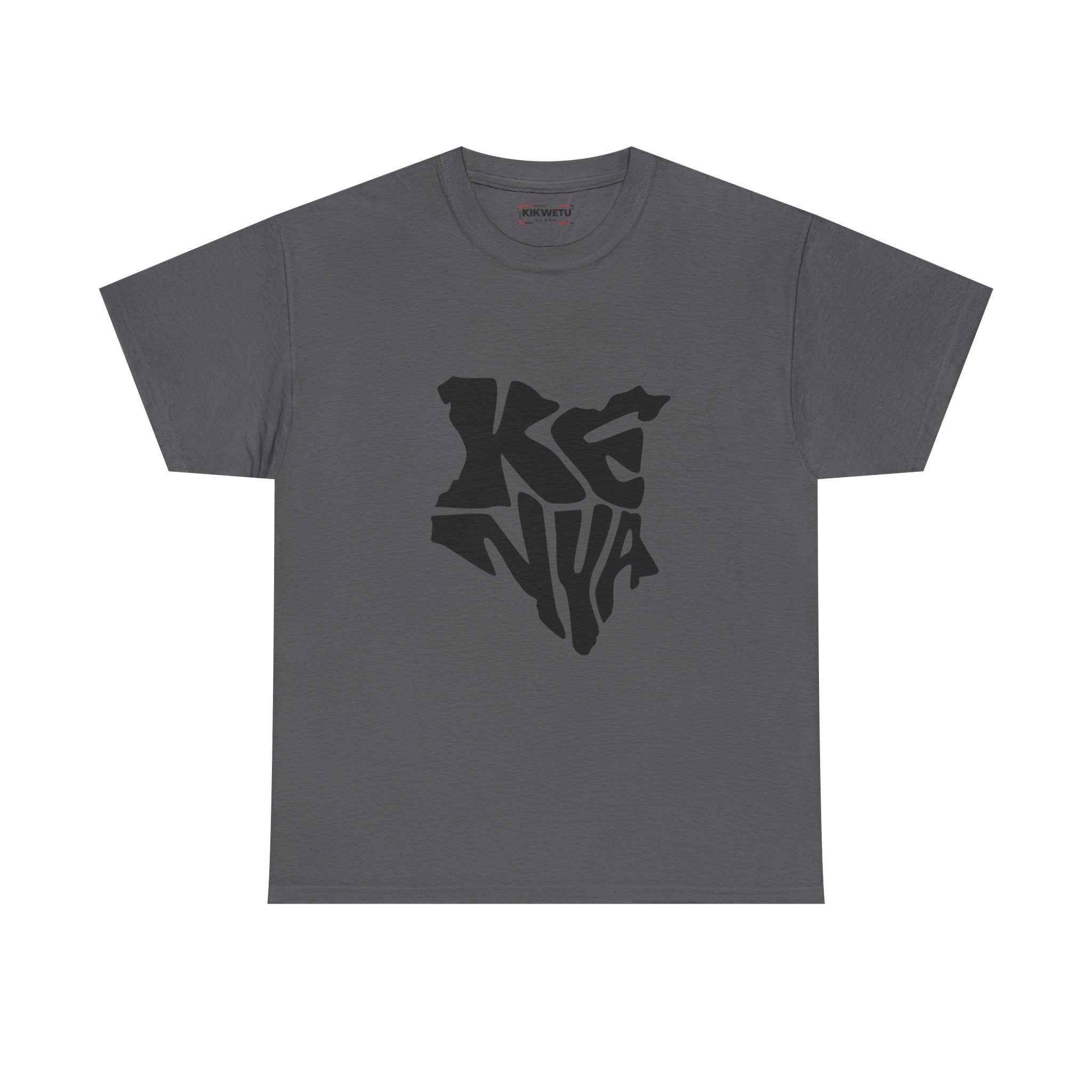 Kenya Map Graphic T-Shirt – Stylized Black Kenya Silhouette Tee