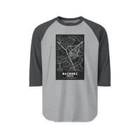 Nairobi Map Raglan Shirt — Vintage City Street Map Baseball Tee