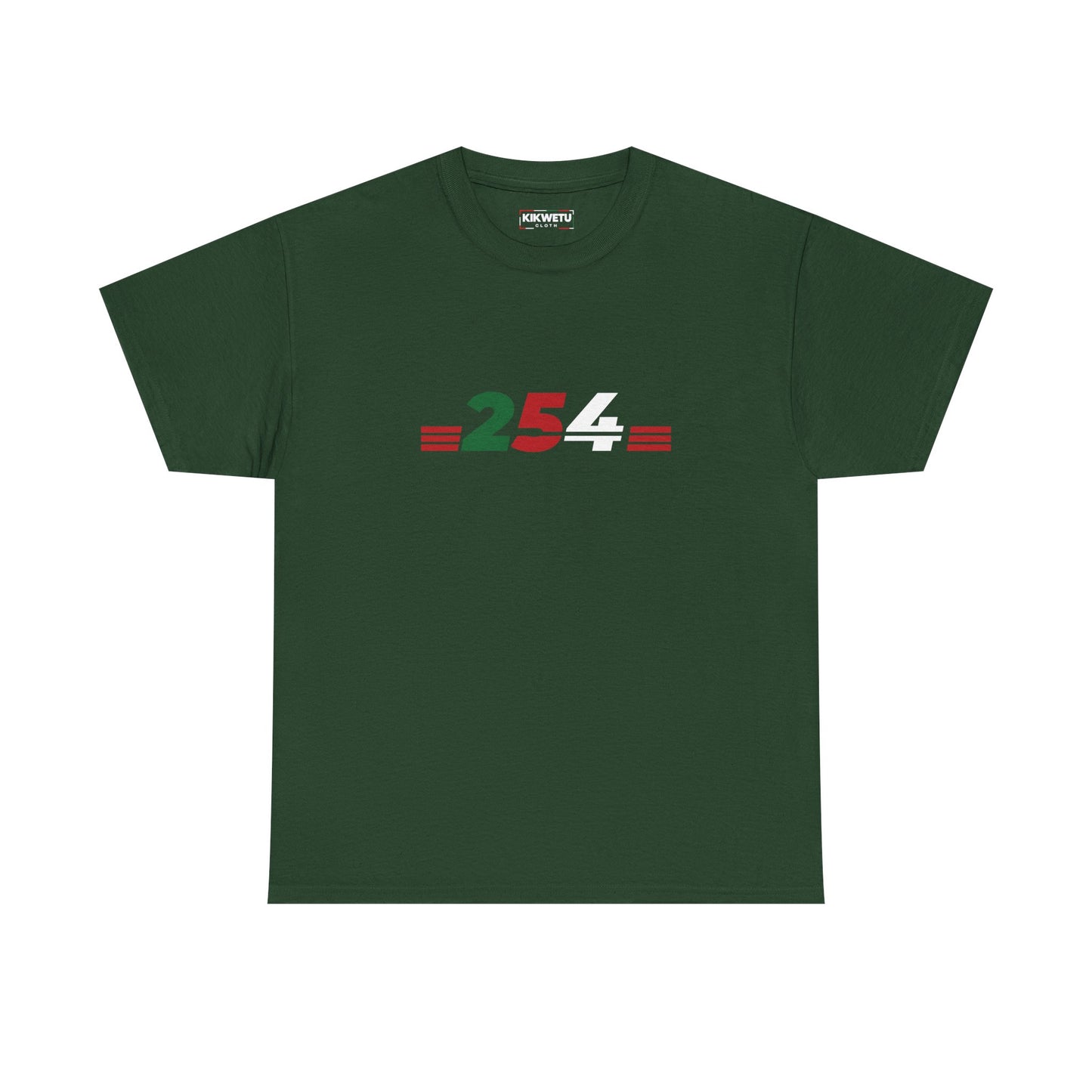 254 Kenya Flag Tee — Black Graphic T-Shirt with Red, Green & White Numbering