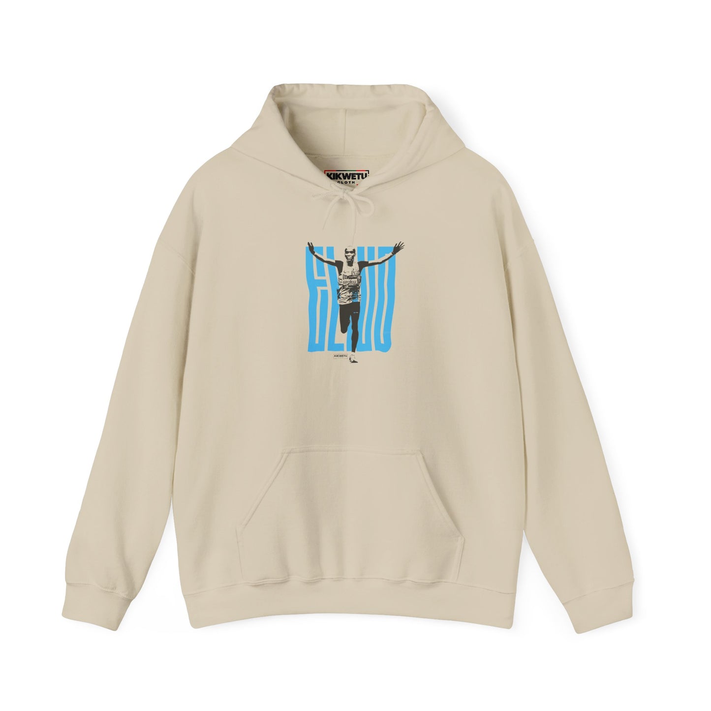 Hoodie — 'GEO' runner Graphic Hoodie with Striped Background