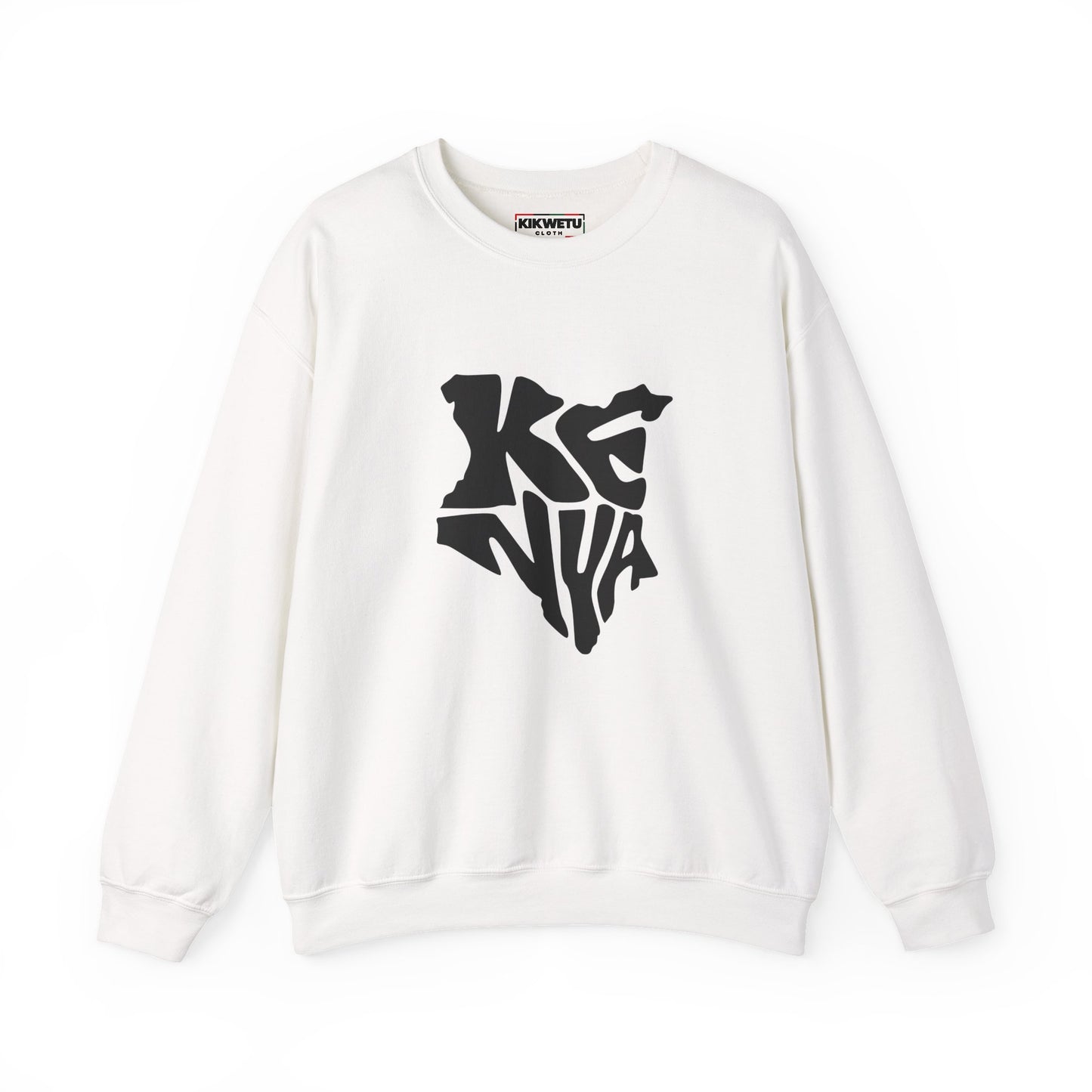 Kenya Map Typography Crewneck Sweatshirt