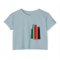 Festival Crop Top — Brushstroke Pan-African Flag Design