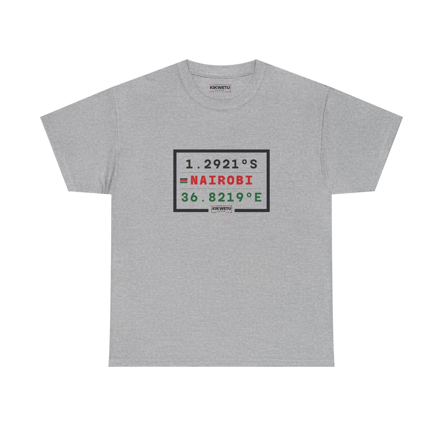 Nairobi Coordinates T‑Shirt — 1.2921S 36.8219E Kenyan City Pride Tee