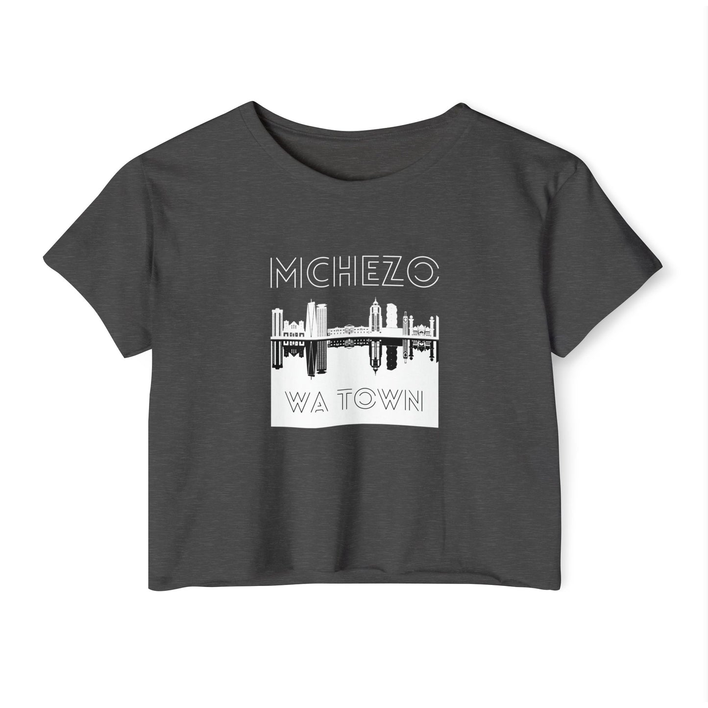 Festival Crop Top — "Mchezo Wa Town" Skyline Graphic Women's Crop Tee