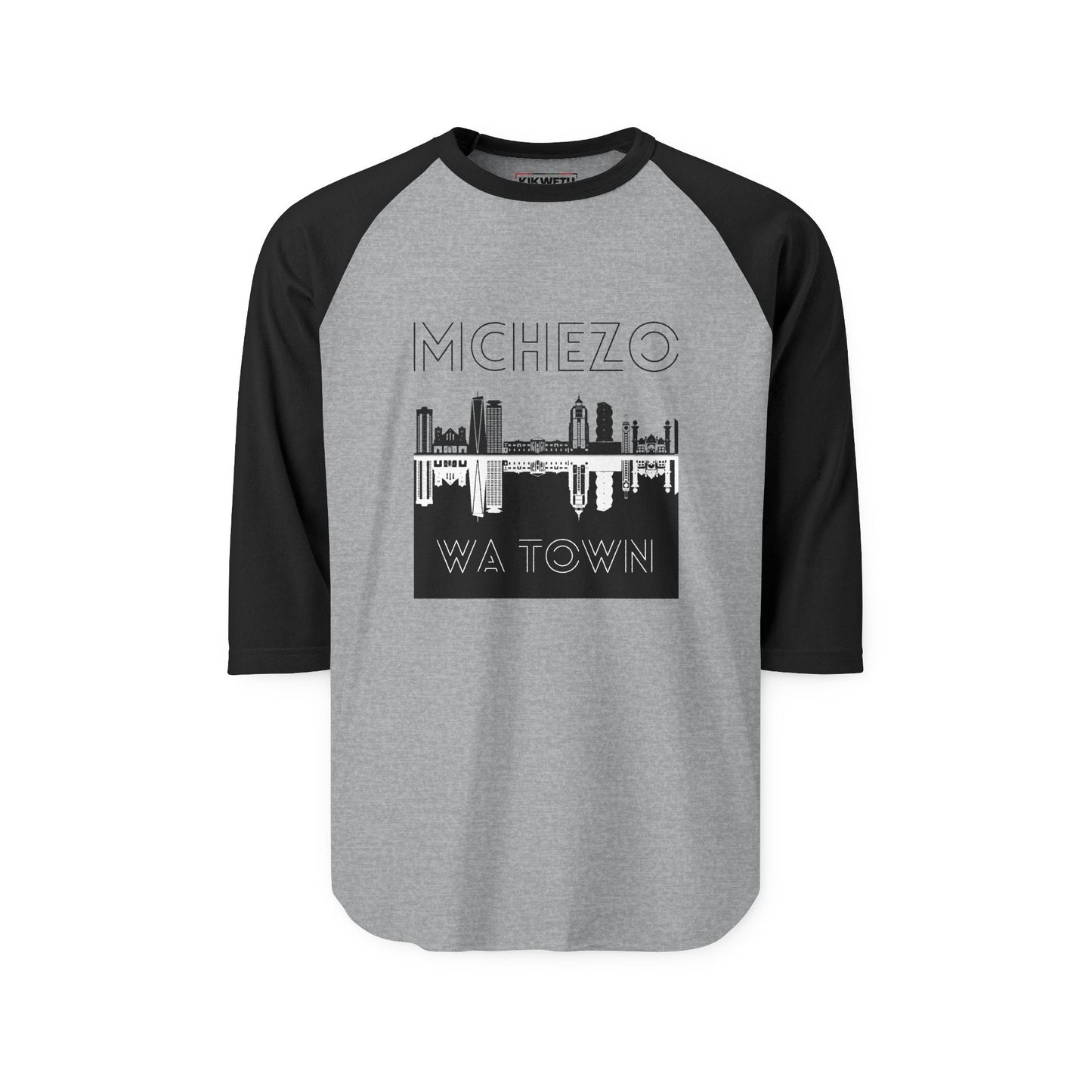McHezo Wa Town Raglan Shirt — City Skyline Baseball Tee