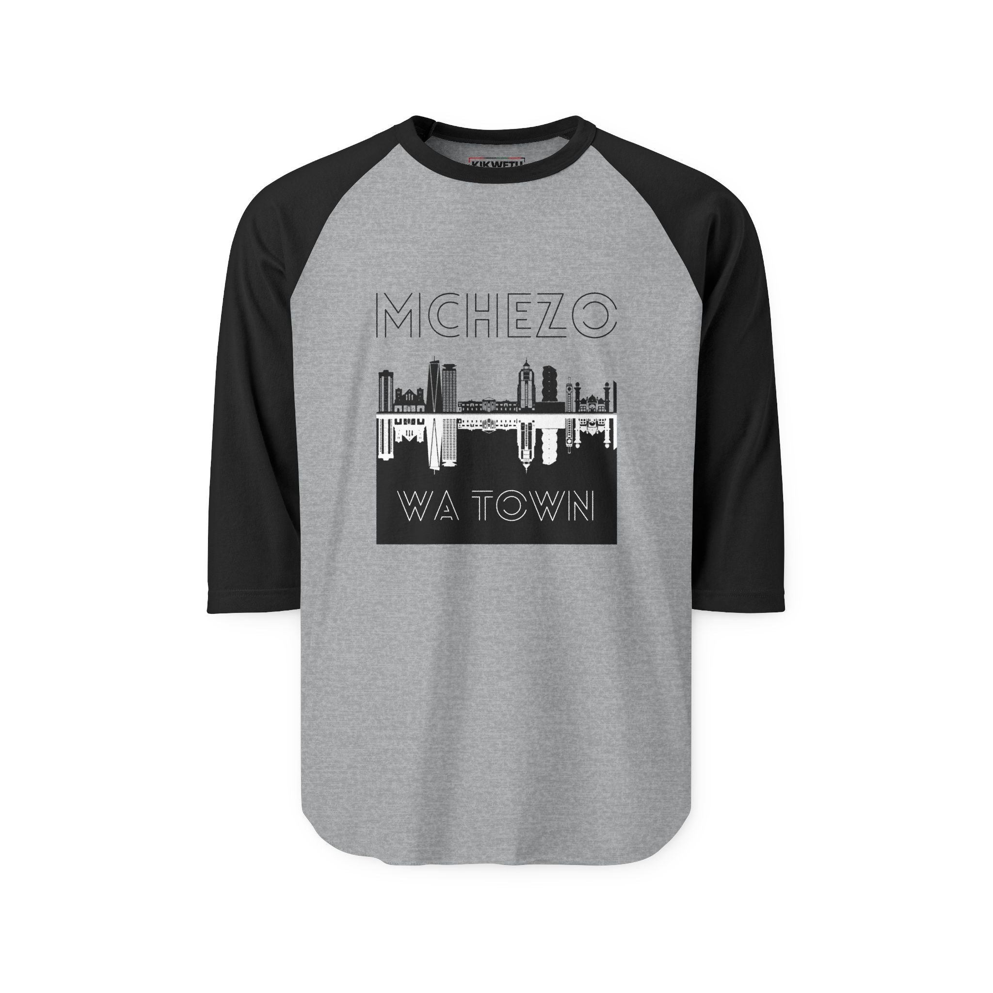 McHezo Wa Town Raglan Shirt — City Skyline Baseball Tee