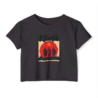 Kenya Sunset Crop Top — Tribal Silhouette Festival Tee