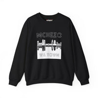 Mchezo Wa Town Skyline Crewneck Sweatshirt — Urban Swahili Cityscape Pullover