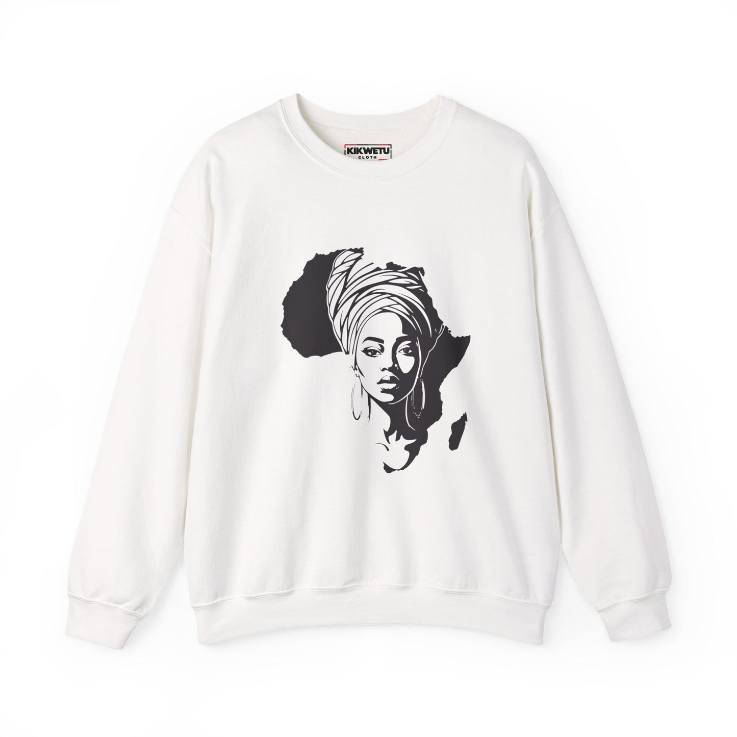 African Queen Crewneck Sweatshirt — Afrocentric Africa Silhouette Design