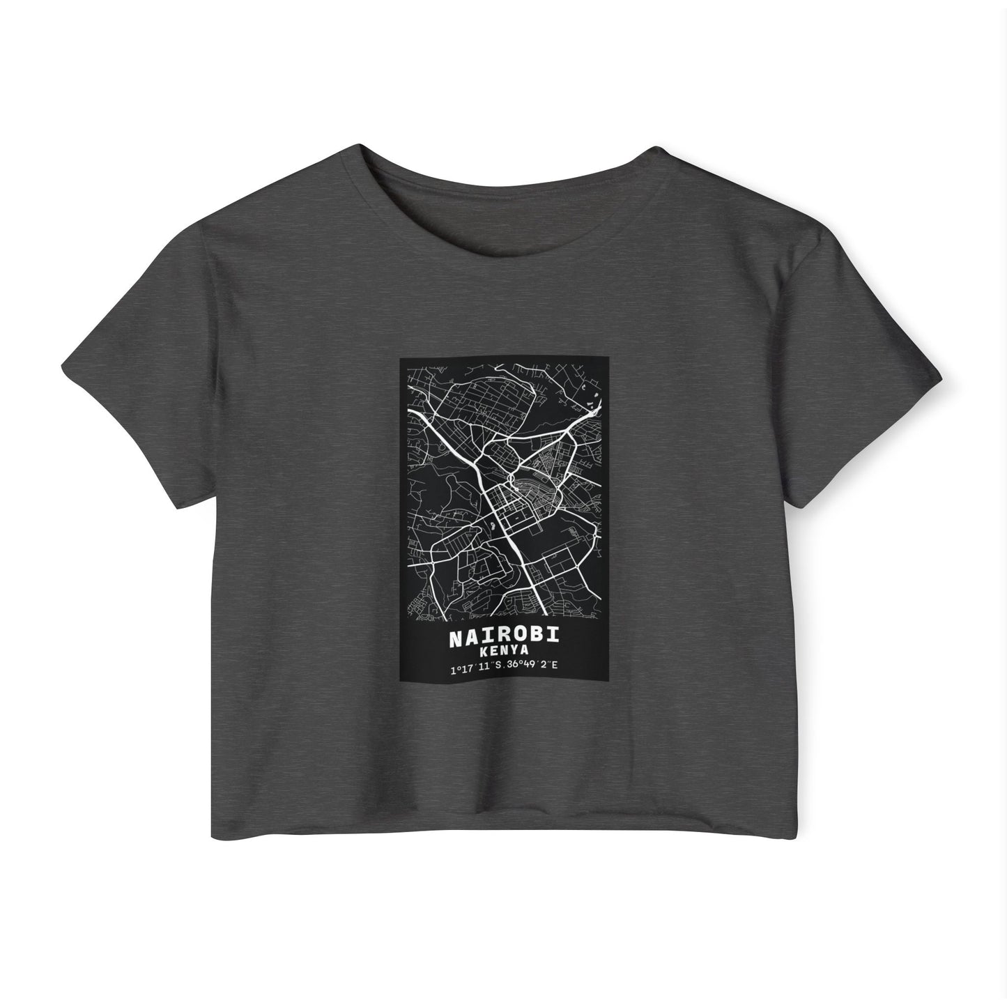 Nairobi Map Crop Top — Women's City Map Festival Tee