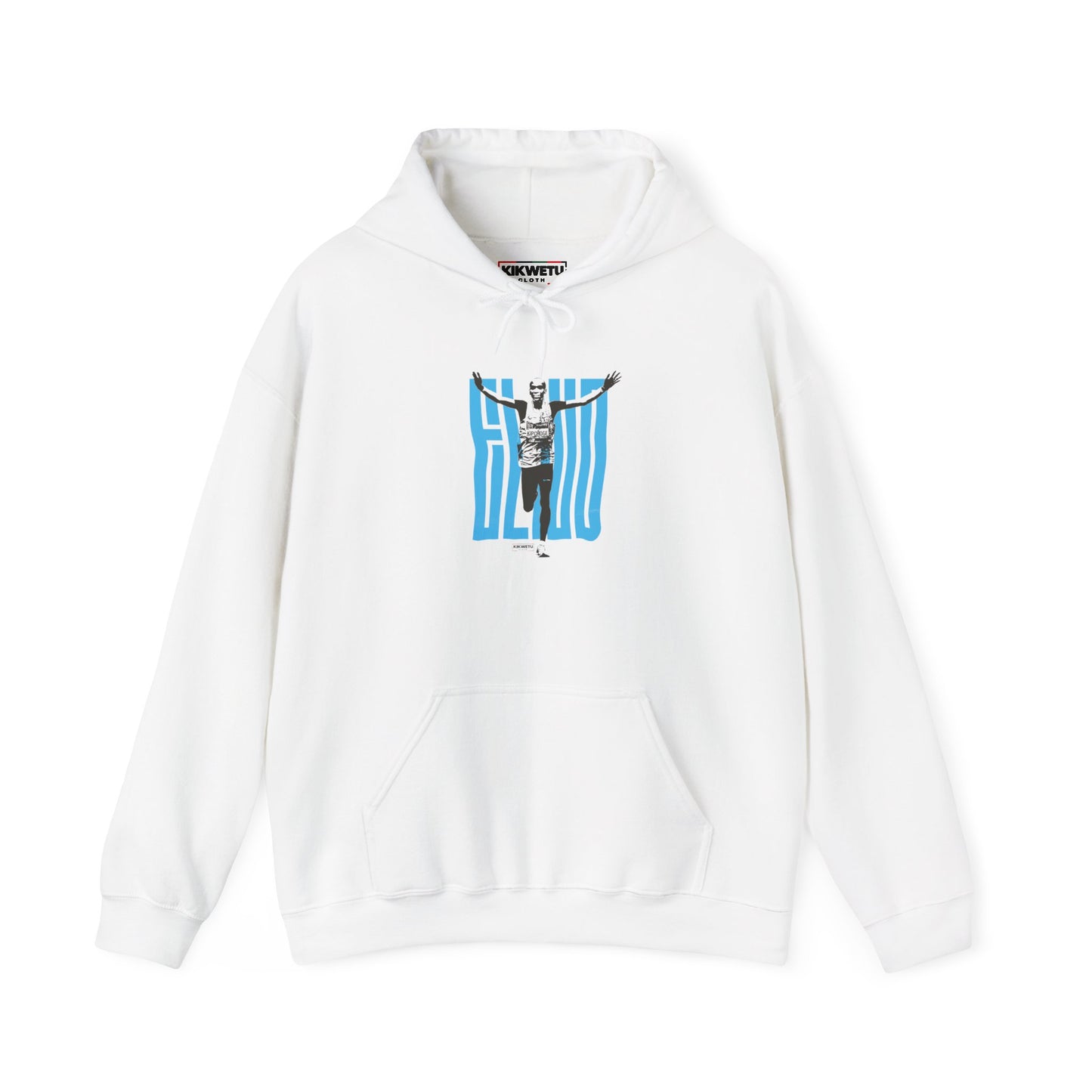 Hoodie — 'GEO' runner Graphic Hoodie with Striped Background