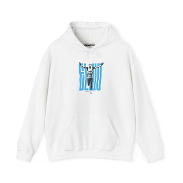 Hoodie — 'GEO' runner Graphic Hoodie with Striped Background