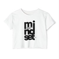 Mindset Crop Top — Vertical Bold Typography Women's Festival Tee