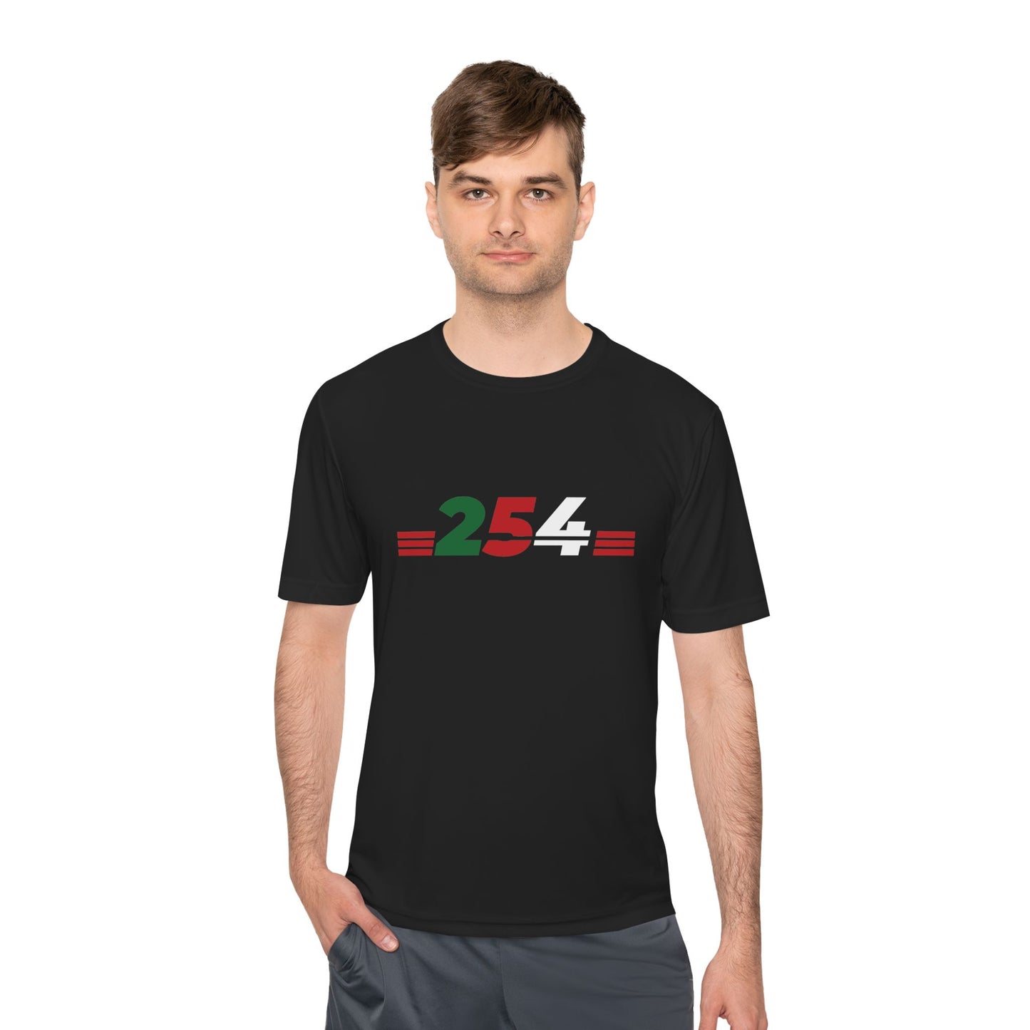 254 Kenyan Flag Stripe Tee — Pride of Kenya Moisture-Wicking Shirt