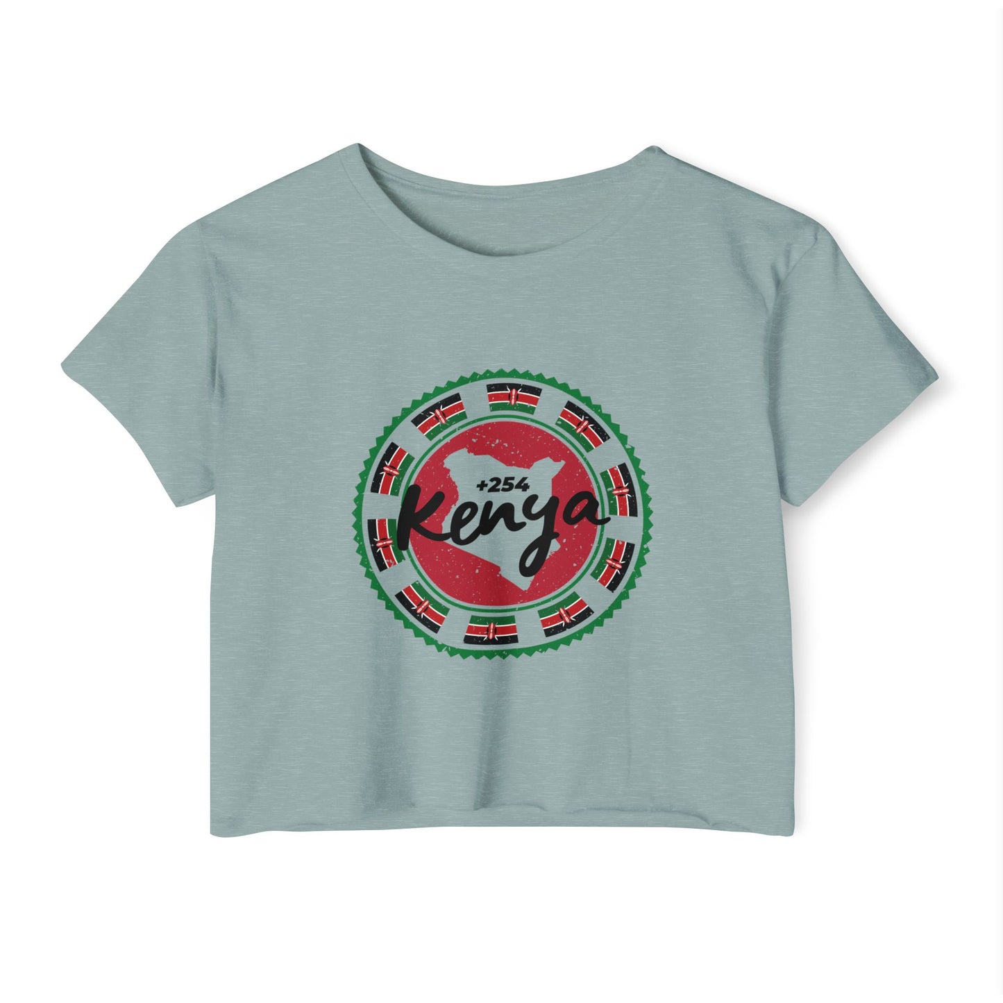 Kenya Stamp Crop Top — Women's Festival Graphic Tee