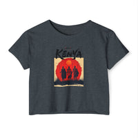 Kenya Sunset Crop Top — Tribal Silhouette Festival Tee