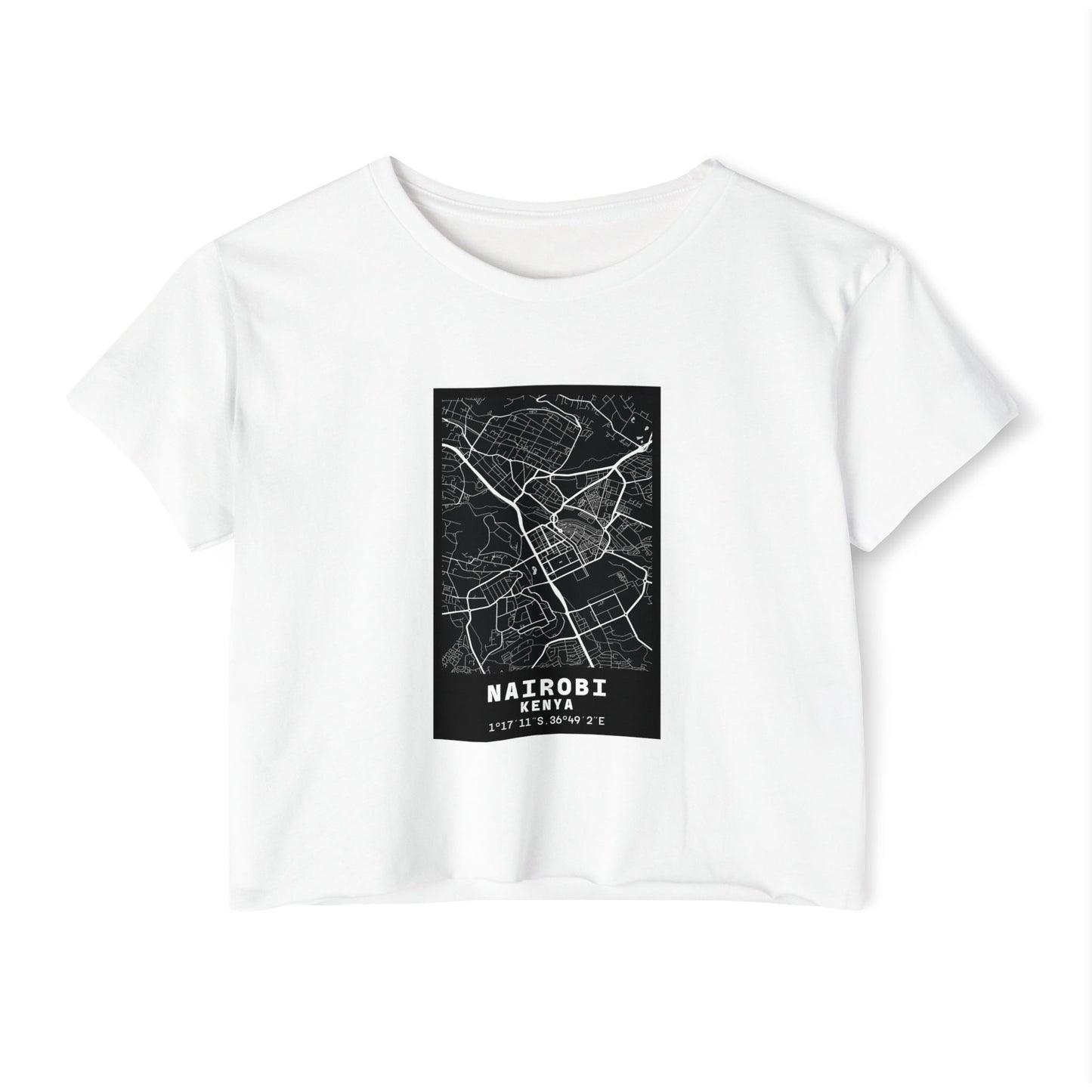 Nairobi Map Crop Top — Women's City Map Festival Tee