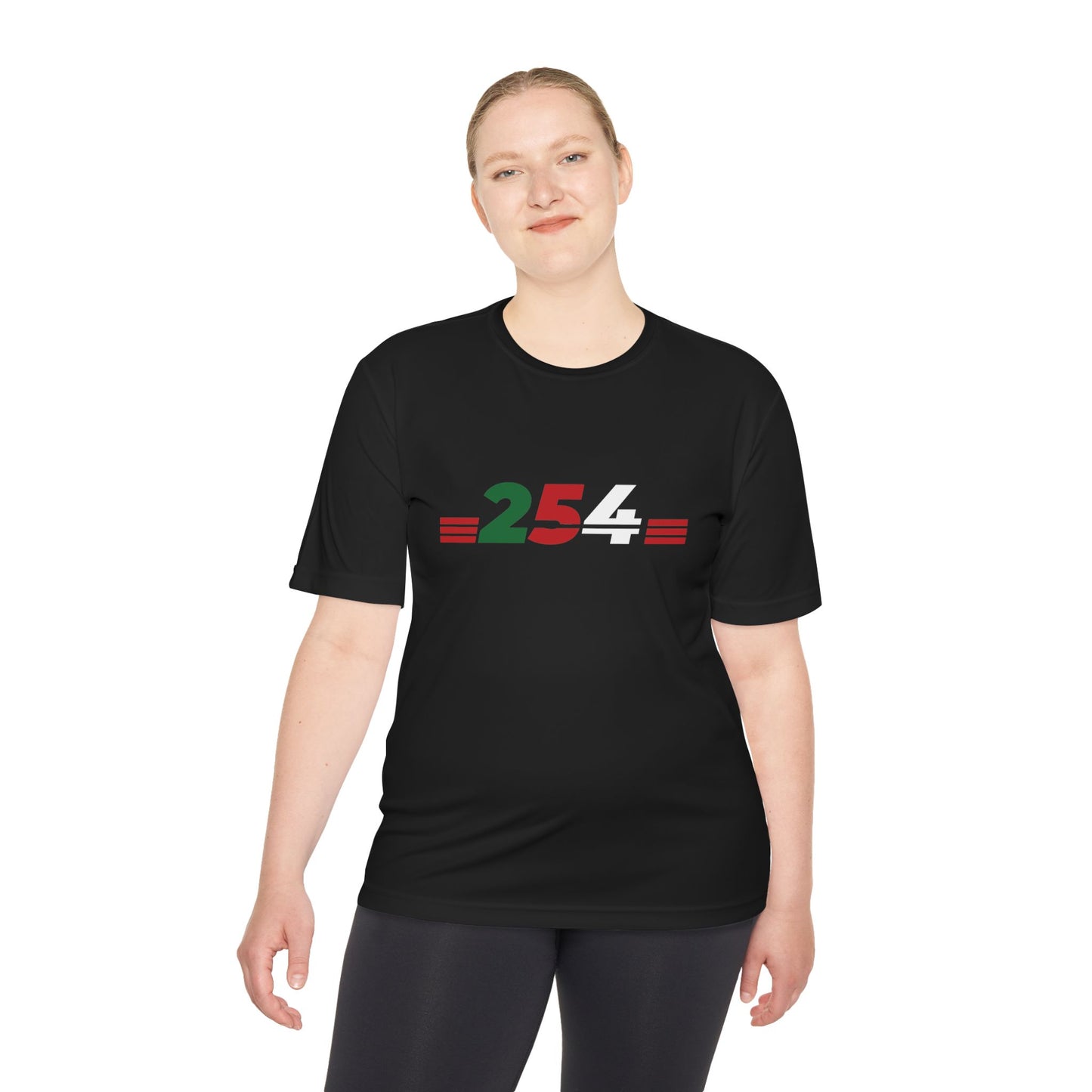 254 Kenyan Flag Stripe Tee — Pride of Kenya Moisture-Wicking Shirt