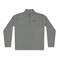 Quarter-Zip Pullover - Minimal '345' Embroidered Logo, White Casual Pullover