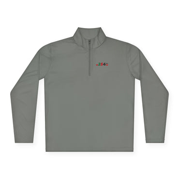 Quarter-Zip Pullover - Minimal '345' Embroidered Logo, White Casual Pullover
