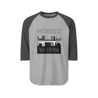 McHezo Wa Town Raglan Shirt — City Skyline Baseball Tee