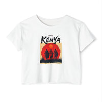 Kenya Sunset Crop Top — Tribal Silhouette Festival Tee
