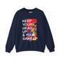 Inspirational Crewneck Sweatshirt — "KEEP YOUR HEAD UP & YOUR GAME UP" Motivational Graphic