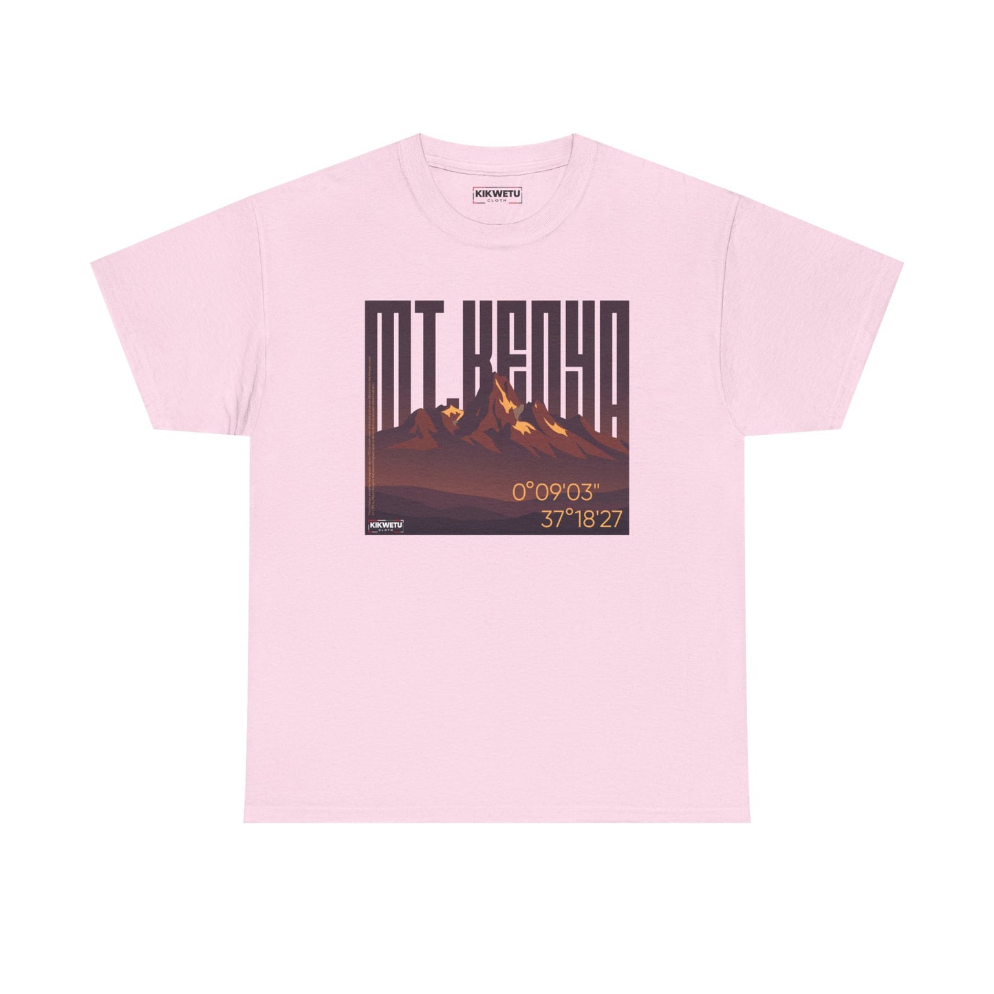 Mountain Graphic Tee – Retro Sunset "Mt Kenya" Coordinates Print