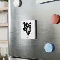 Kenya Map Porcelain Magnet — Black Typography Square Souvenir