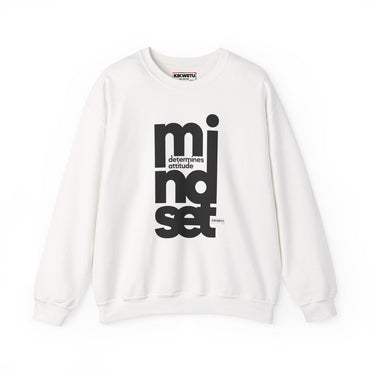 Mindset Crewneck Sweatshirt — "Mindset Determines Attitude" Minimal Typography