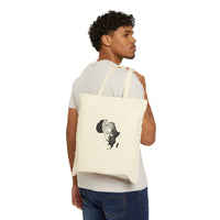 Canvas Tote Bag – Afrocentric Headwrap Silhouette Tote (Natural)