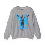 Crewneck Sweatshirt — Vintage Marathon Runner Graphic in Blue