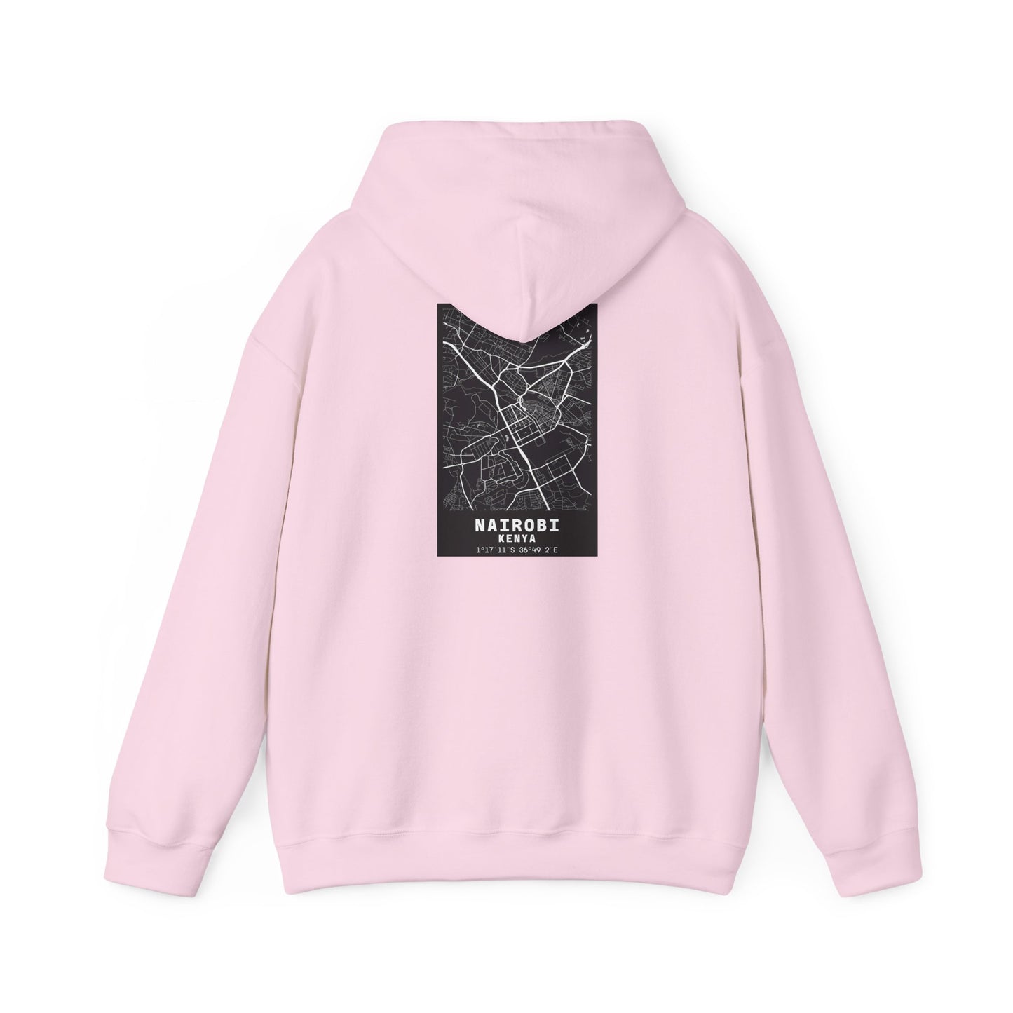 Nairobi City Map Hoodie — Minimal Black Street Map Sweatshirt