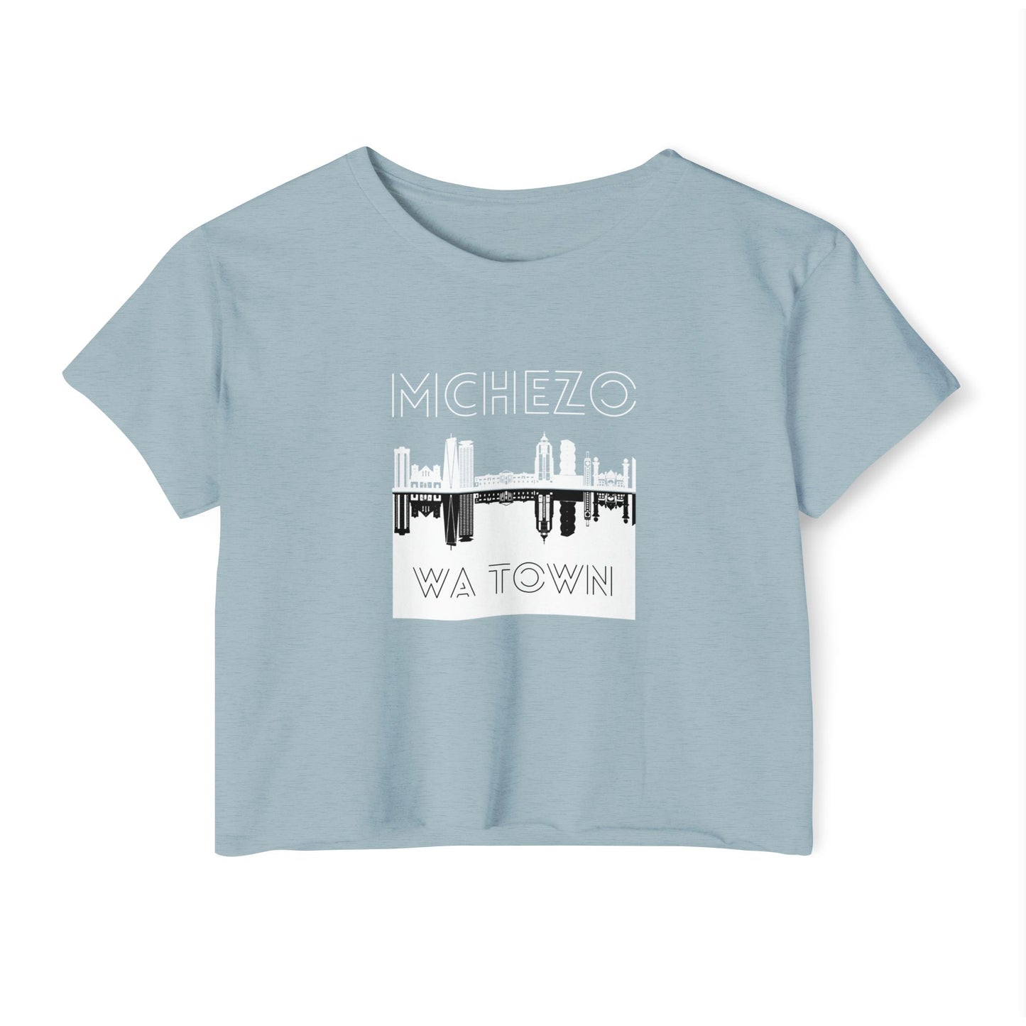 Festival Crop Top — "Mchezo Wa Town" Skyline Graphic Women's Crop Tee