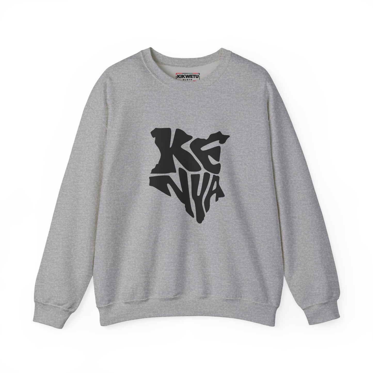 Kenya Map Typography Crewneck Sweatshirt