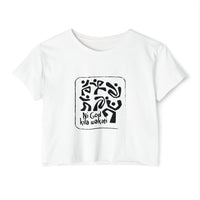 Festival Crop Top — Black Tribal Graphic "Ni God kila wakati"
